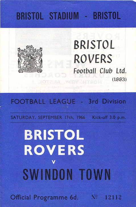 <b>Saturday, September 17, 1966</b><br />vs. Bristol Rovers (Away)